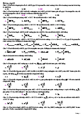 Đề ôn tập kiểm tra môn Hình học 12